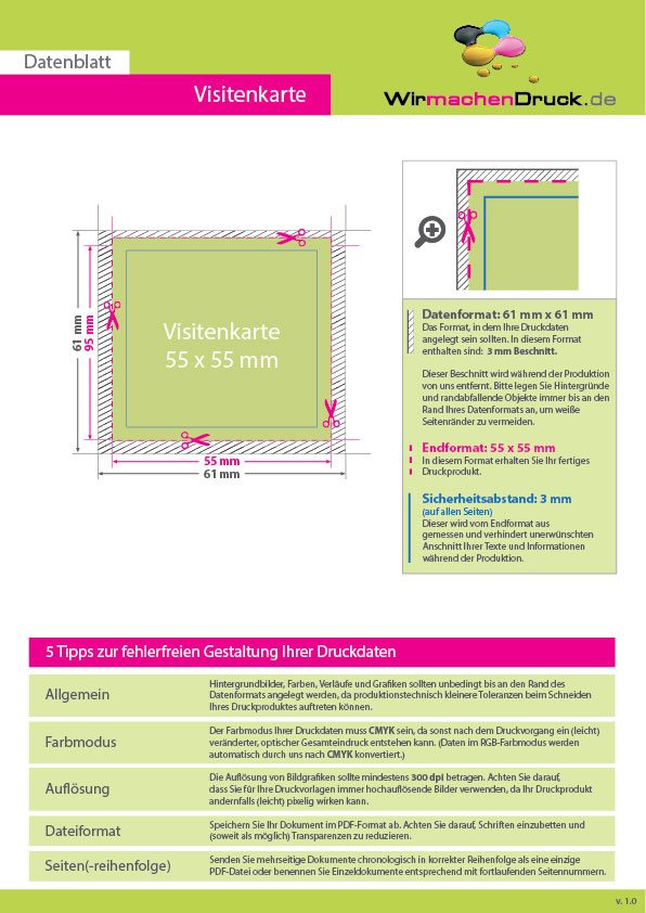 Product Bild multiloft-visitenkarten_quadrat_55_x_55_mm_beidseitig_folienkaschiert_matt_und_beidseitiger_hei__folienpr__gung_gold__4_4_farbig_(beidseitiger_druck)
